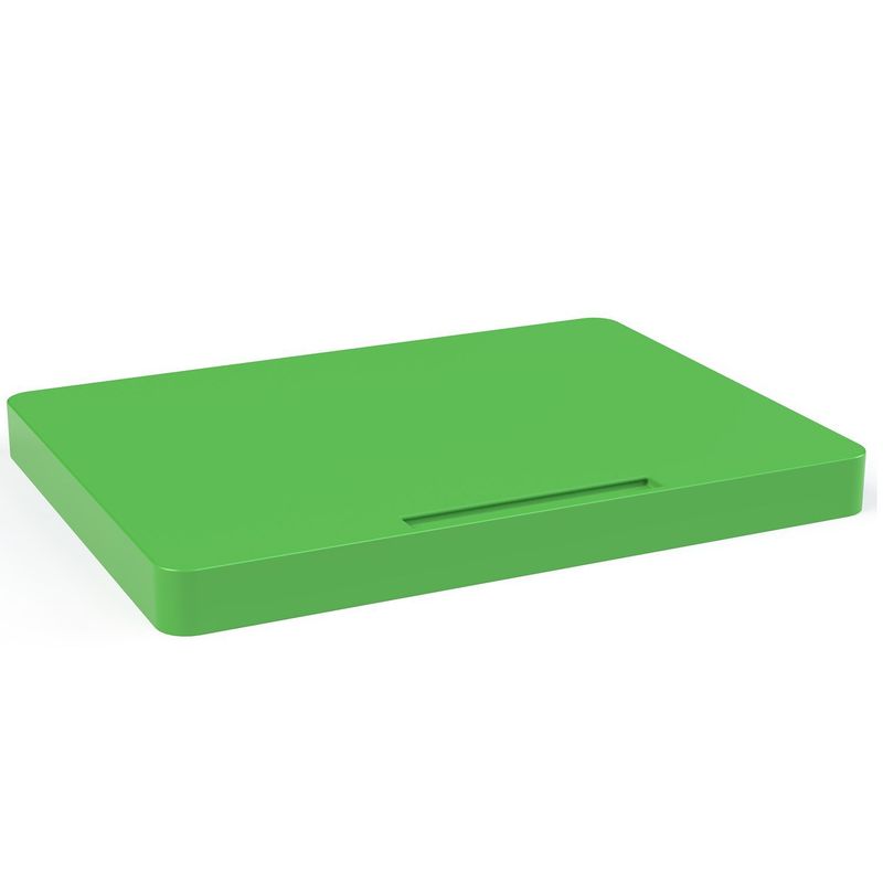 TAMPO RETANGULAR PP COM PORTA COPO E PORTA LÁPIS - VERDE LIMÃO - MEU ESTOQUE GYN