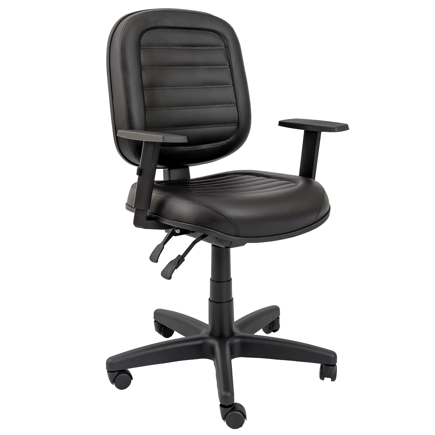 CADEIRA DIRETOR COSTURADA BASE BACK-SYSTEM RODÍZIO PP BRAÇO DIGITADOR SIX