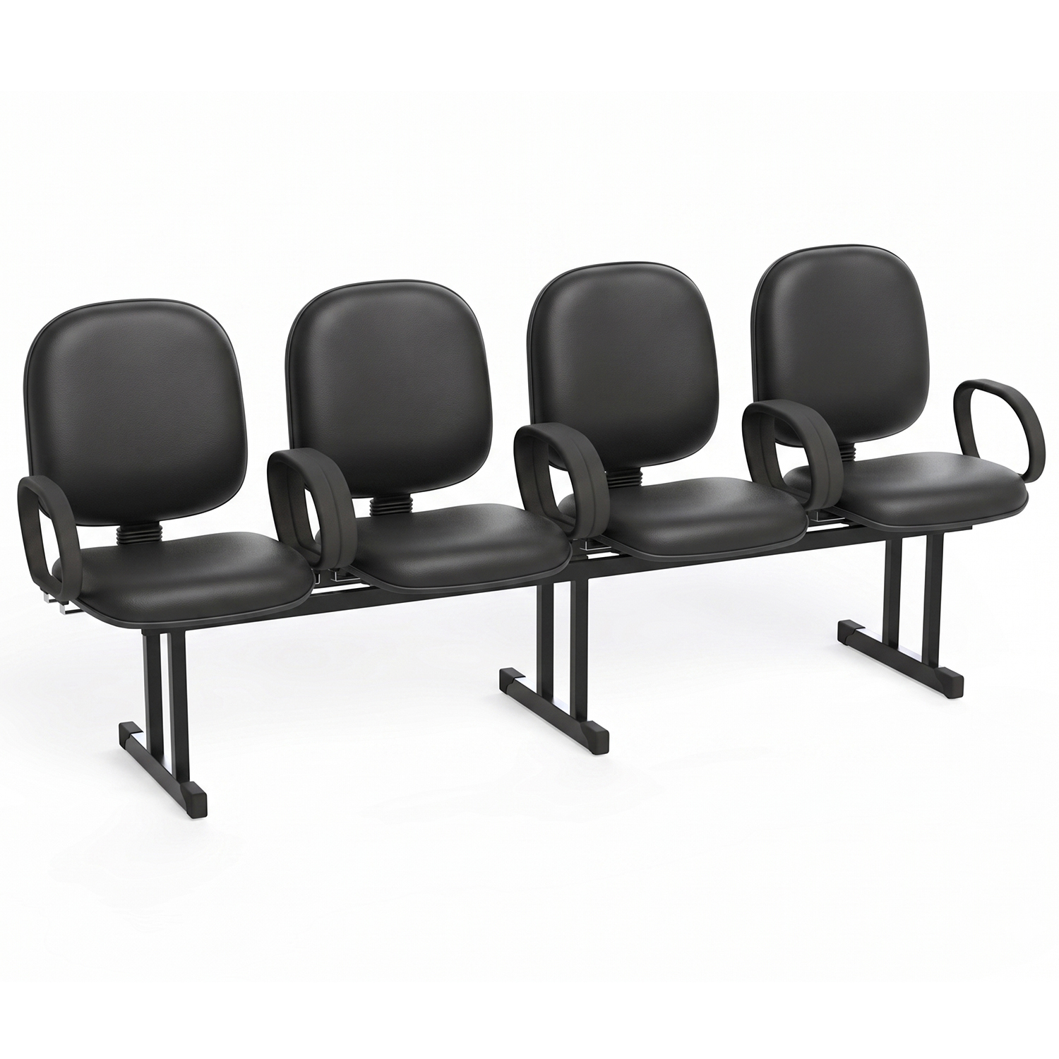 LONGARINA DIRETOR LISA - 04 LUGARES - BRAÇO FIXO CORSA - COURVIN PRETO