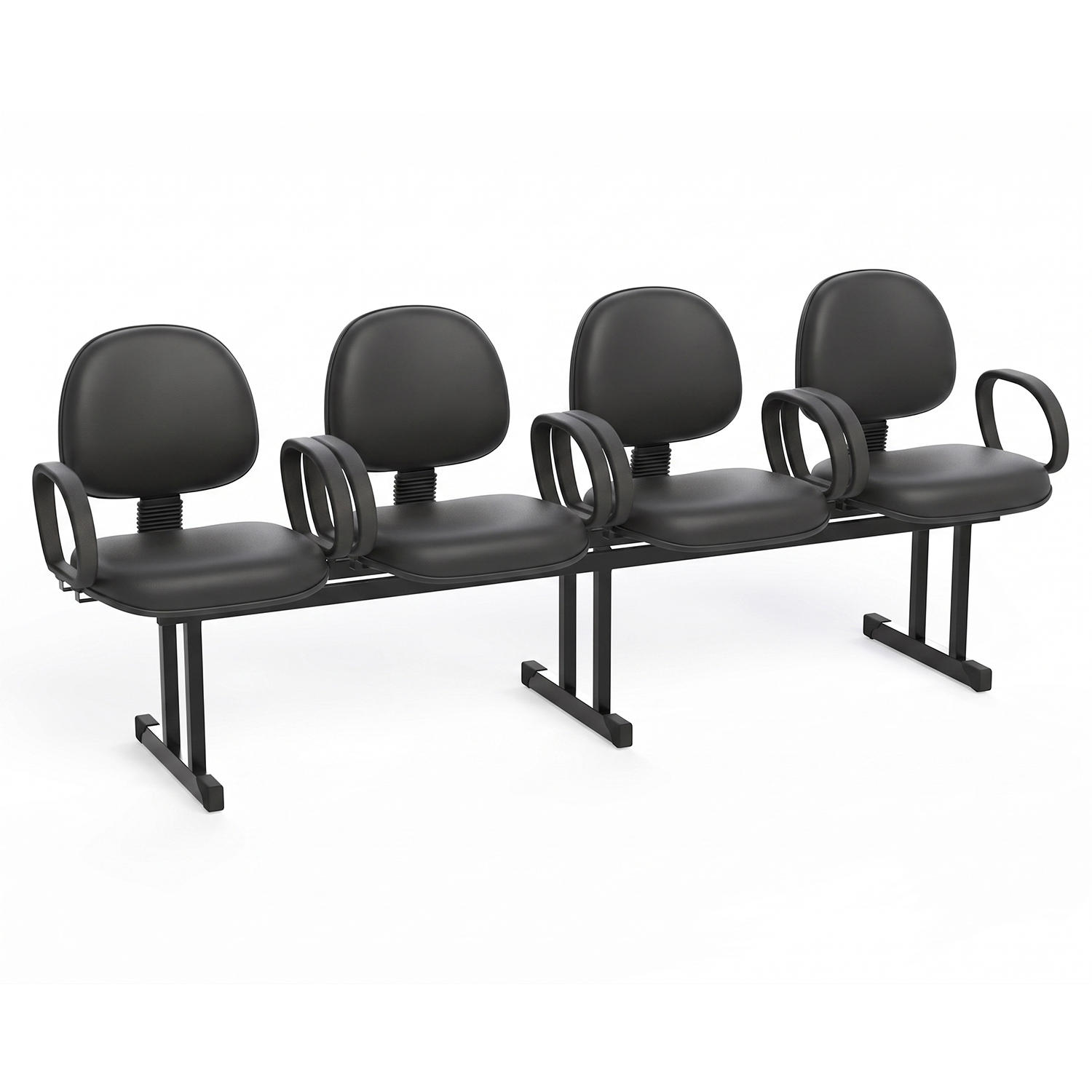 LONGARINA EXECUTIVA LISA - 04 LUGARES - BRAÇO FIXO CORSA - COURVIN PRETO